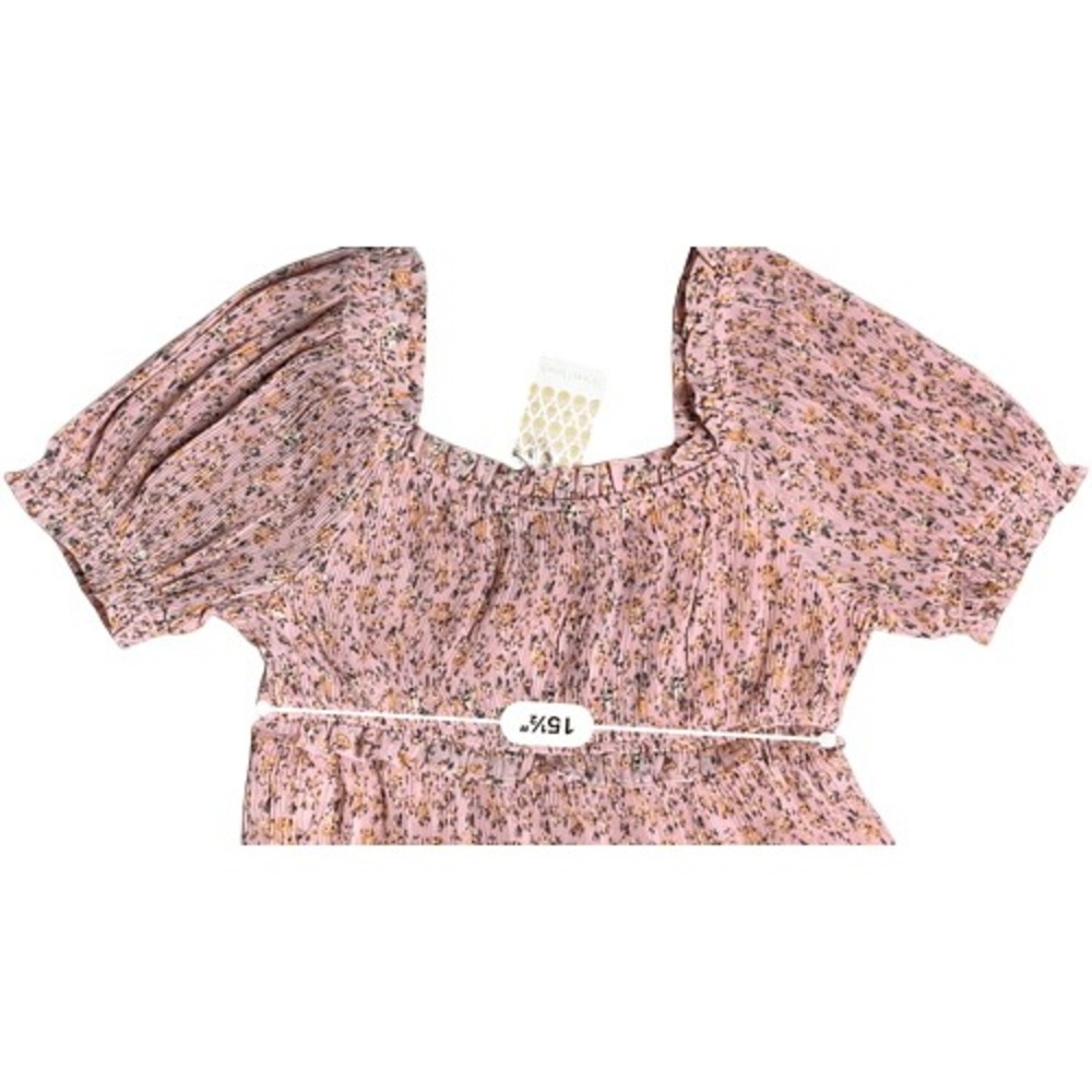 Beyond Words Pink Floral Pleated Cottagecore Fit‎ & Flare Dress XL Prairie Vibes - Picture 6 of 9